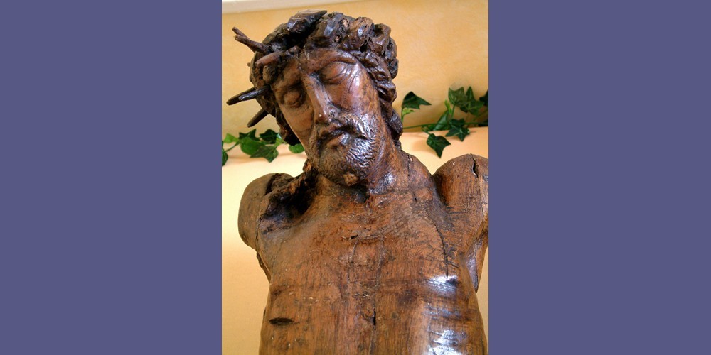 CHRIST EN BOIS DE CHENE RENAISSANCE