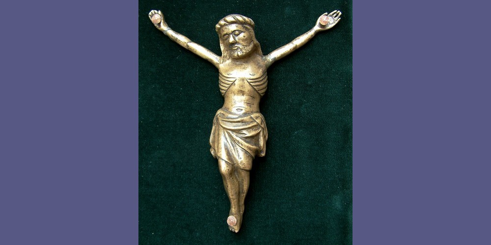 CHRIST EN BRONZE 14E SIECLE