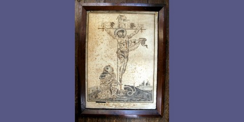 CALLIGRAPHIE DE LA CRUCIFIXION DATEE DE 1834