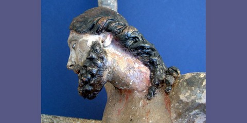 CHRIST EN CARTA PESTA ET EN BOIS DU 16E SIECLE