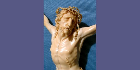 CHRIST EN IVOIRE DE DIEPPE POISSON PIERRE LOUIS MODESTE