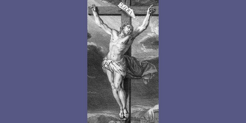 GRAVURE DE LA CRUCIFIXION DU 18E SIECLE DE BERNARD-FRANCOIS LEPICIE